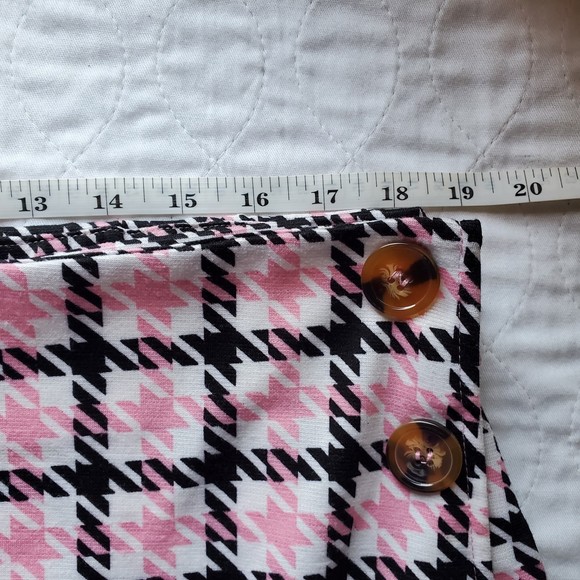 Jolie & Joy size 2x pink black plaid Houndstooth Mini Skort - Picture 8 of 10